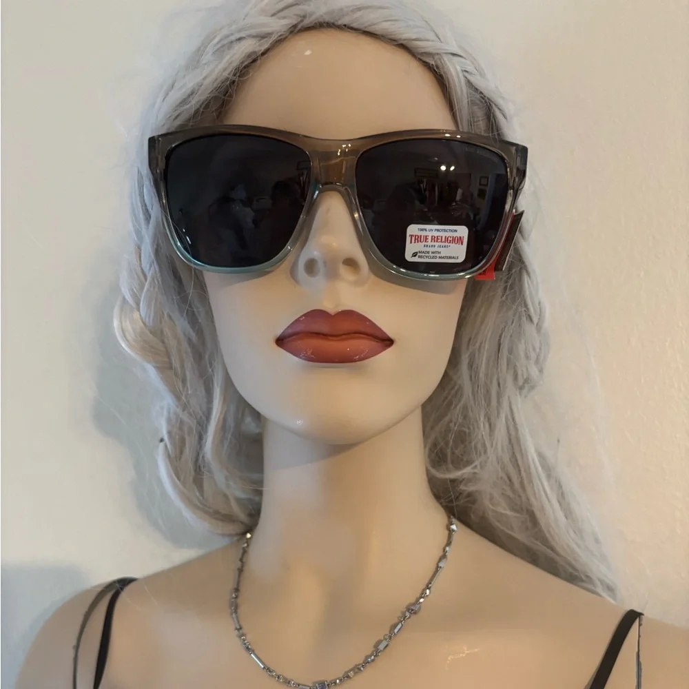 NWT True Religion Blue and Tan Sunglasses - Picture 2 of 6